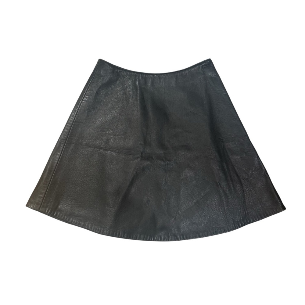 VINTAGE/MICHAEL HOBAN NORTH BEACH/LEATHER MINI SKIRT/SIZE 3/4